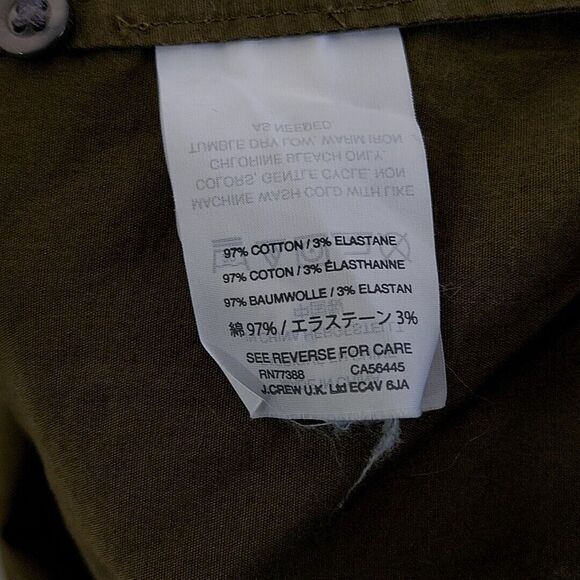 J Crew Womens sz S Top Green Button Front Long Sleeve Collared Stretch Perfect - Picture 4 of 4